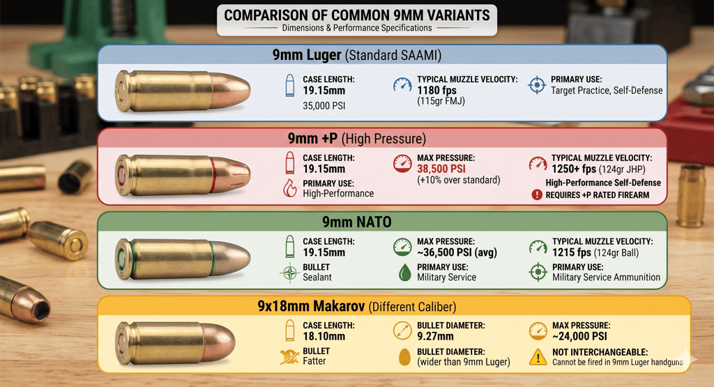 9mm comparison chart