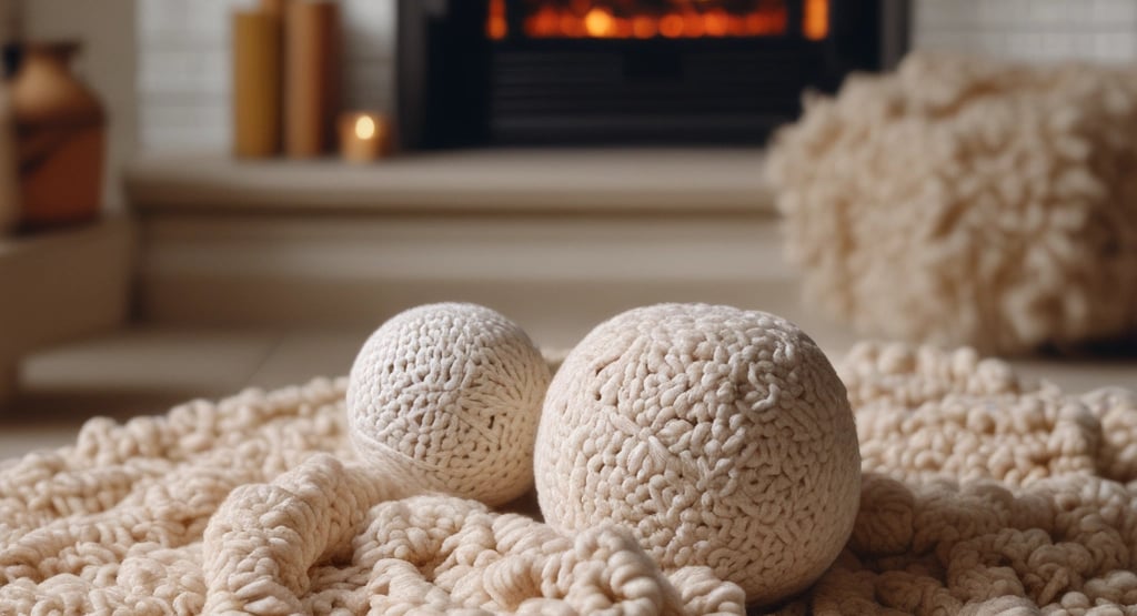 Pelotes de coton posées sur un tapis