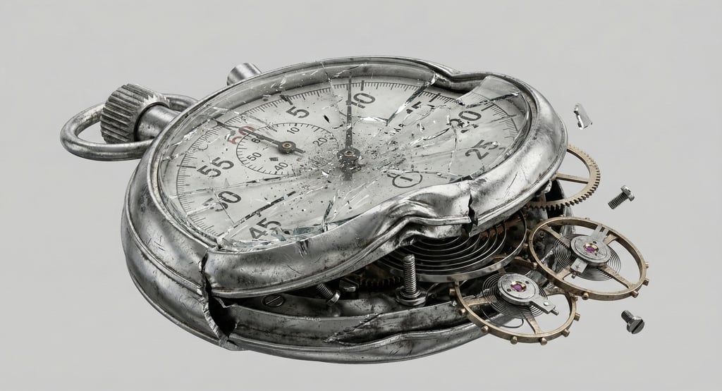 a clockwork of a pocket, destroyed