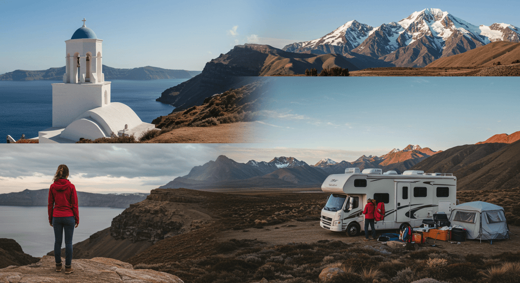 Traveler demonstrating versatile travel clothes for hot weather, suitable for RV travel and hiking