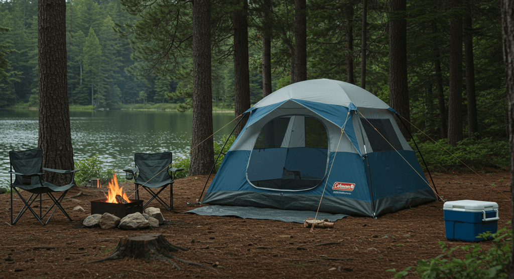 a scenic US National Park or RV park campsite