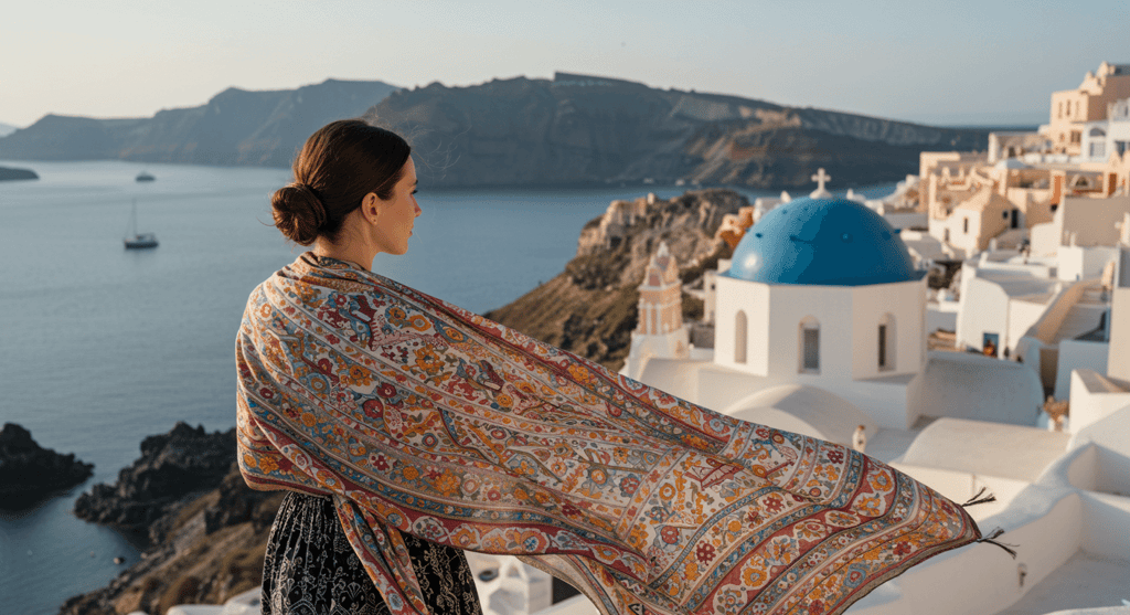 Women wearing a Shawl while at Greece