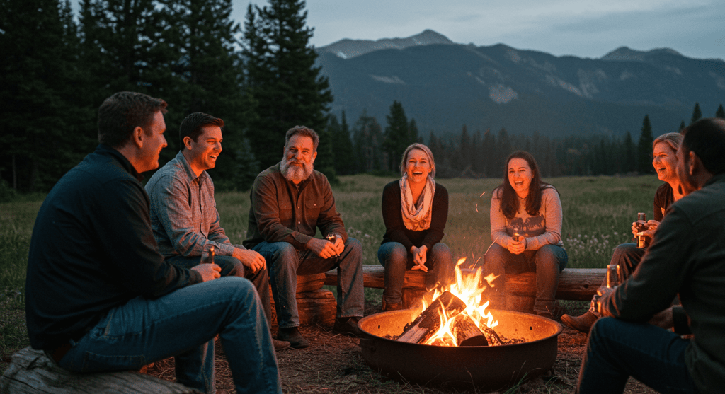 Family bonding during a Colorado Dude Ranch Vacation campfire