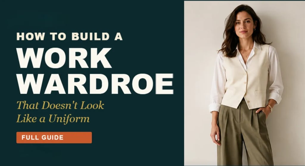 how to build a work wardrobe that doesn't look like a uniform — editorial work outfit styling guide.