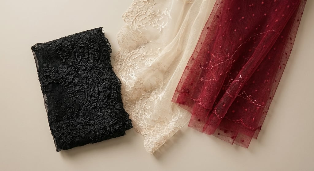 Tejido de encaje y blonda para mantilla española