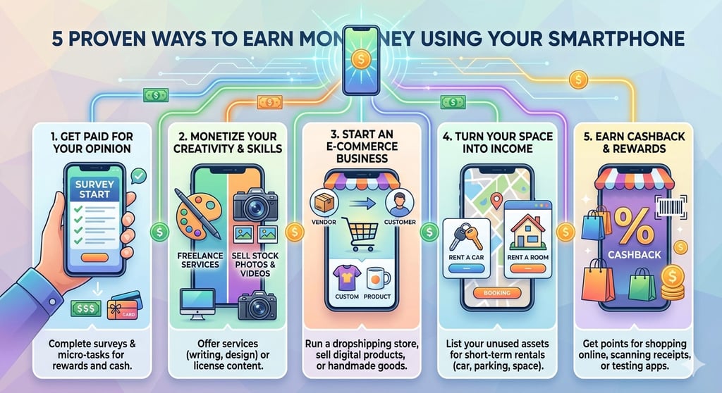 Discover 5 proven ways to earn money using your smartphone