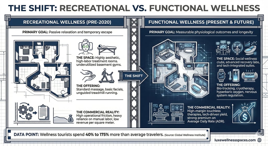infographic of recreational vs functional spa wellness models