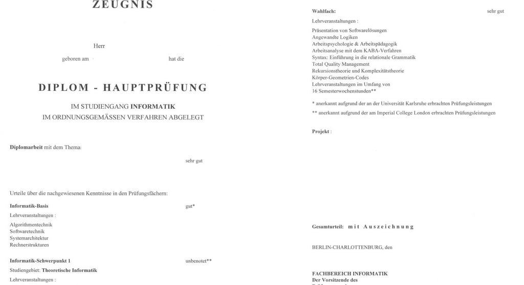 Original alemán. Licenciatura Informática. Traducción Jurada.