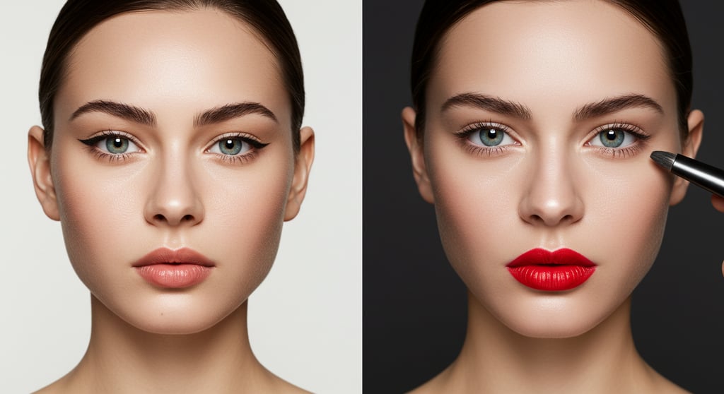 Classic makeup look - Makeup transformation: natural to bold.