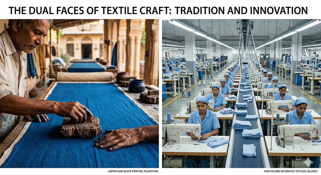 India vs China low MOQ manufacturer comparison — artisan block print manufacturing in Jaipur vs indus. garment factory