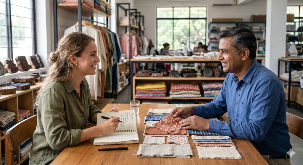 What to ask a clothing manufacturer — fashion brand founder meeting Indian manufacturer during factory due diligence visit