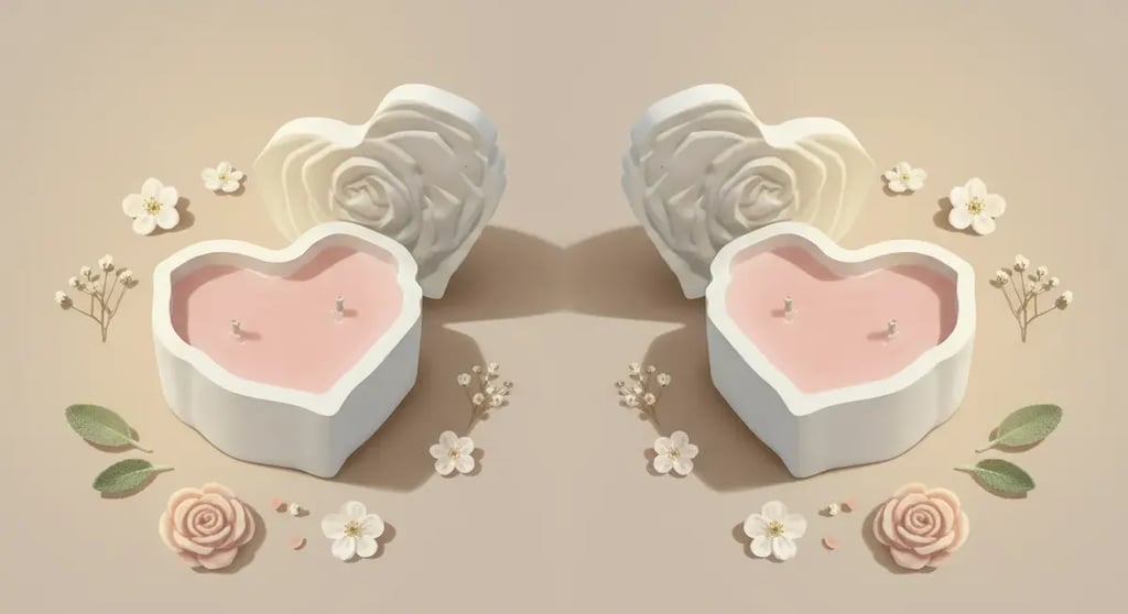 Vela de Corazón y flores en tonos pastel delicioso de Your Wax Light 