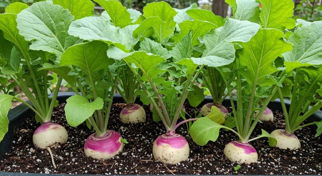 August turnips fall harvest root vegetables leafy greens dual harvest container growing