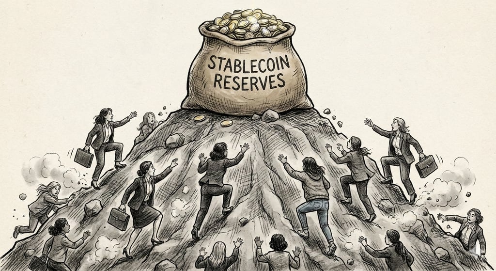 professional women and investors scrambling to get to the stablecoin reserves.