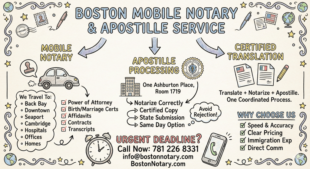 Boston Mobile Notary & Apostille Service Translations Notary & Apostille?