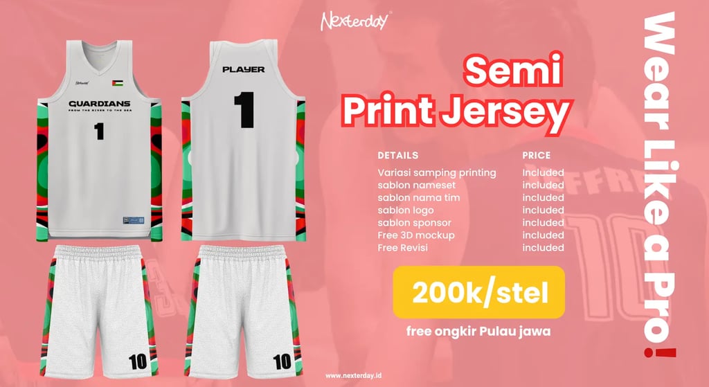 Semi Printing Custom Jersey Pricelist