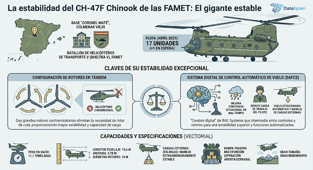 Infografía del CH-47F Chinook de las Fuerzas Armadas Españolas