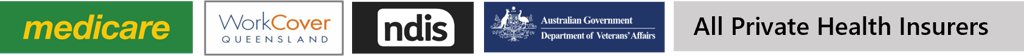 Four healthcare logos for insurers that Restorativ Physio in Pimpama accept