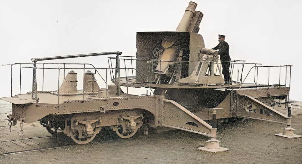 Un canon sur rail de l'armée allemande