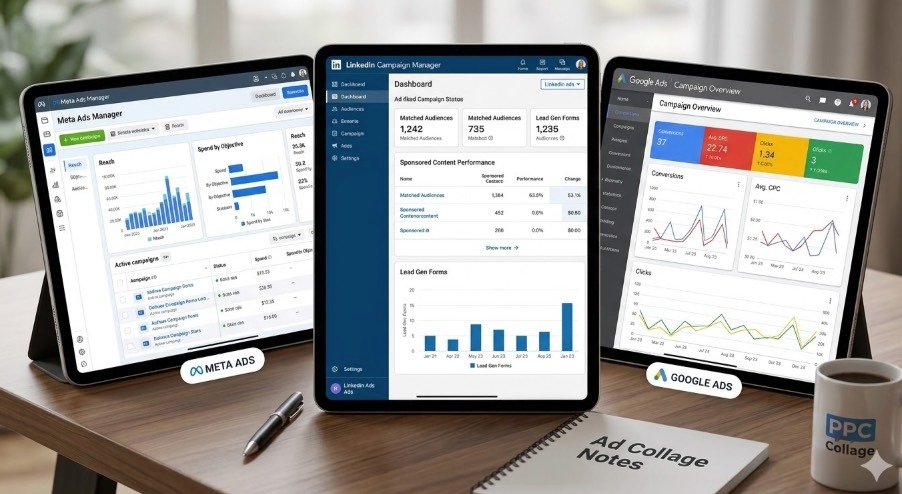 meta ads dashboard google ads dashboard linkedin ads dashboard