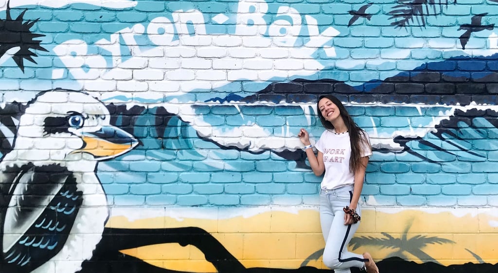 Mural en Byron Bay, un pintoresco pueblo de Australia