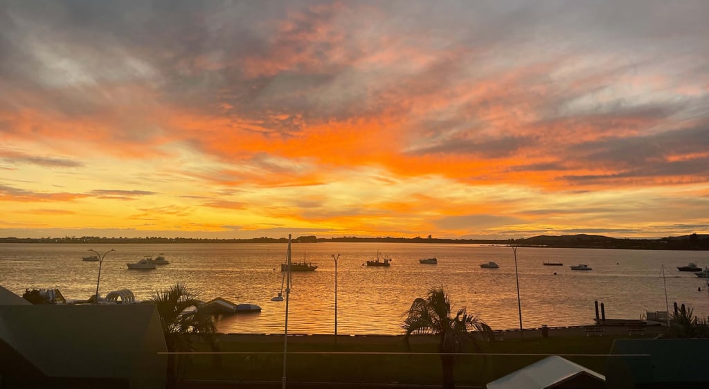Amanecer en Tauranga, Nueva Zelanda 