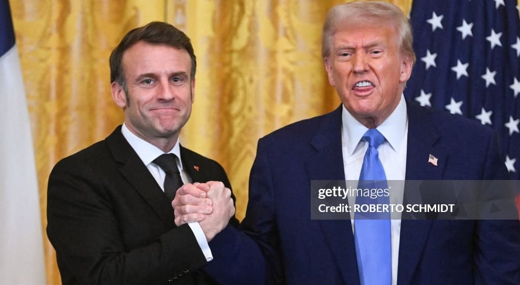 Macron-Trump Meeting Source- Getty images credits : Roberto Schmidt