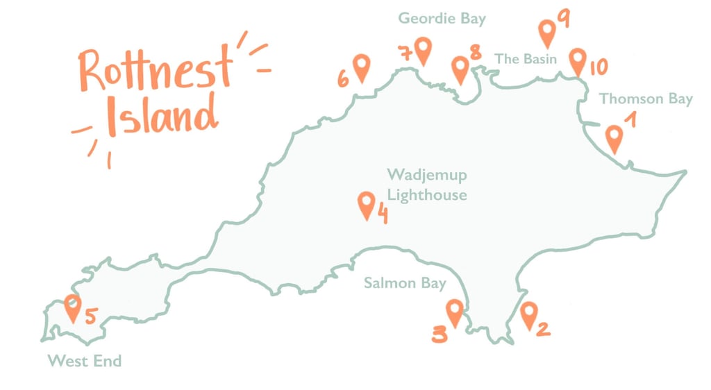 Que ver en Rottnest Island con mapa