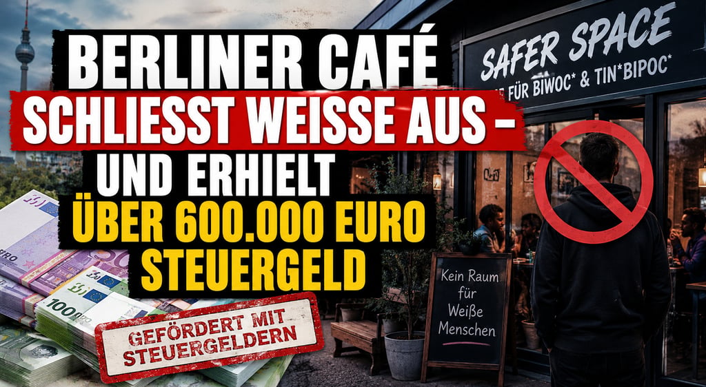 Berliner Café thumbnail with text about tax funding and a safer space sign for BIWoC and TIN*BIPoC.