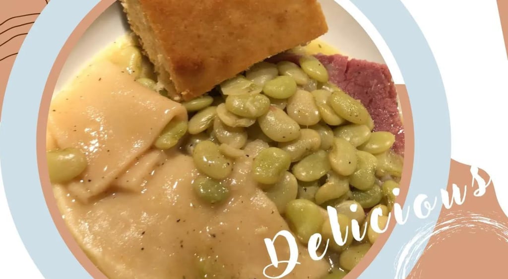 lima beans and cornbread dinner