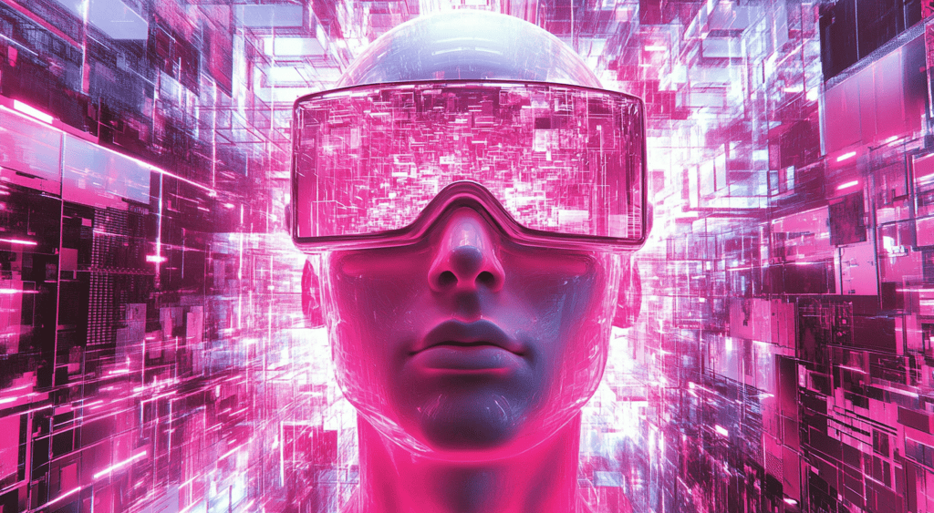 a woman in a futuristic looking headgear with a futuristic looking face