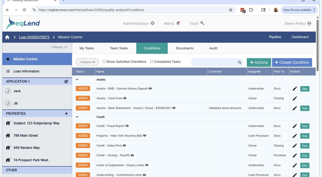 Automated Underwriting in eqLend Mission Control