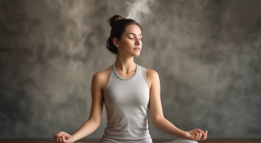 Aromatherapy diffuser with essential oils creating a calm mindfulness space for relaxation & stress