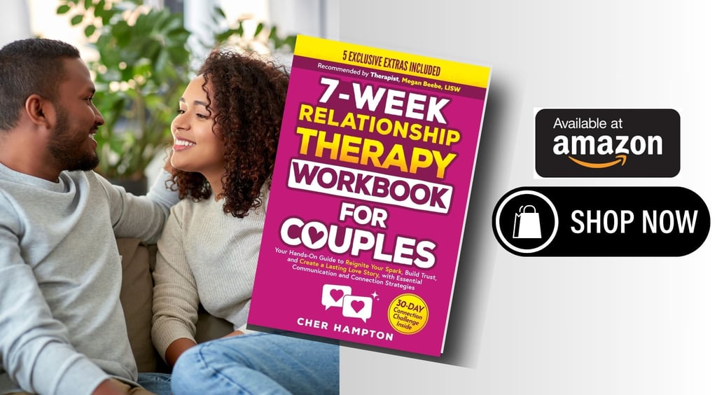 a man and woman sitting on a couch with a book titled's 7 week