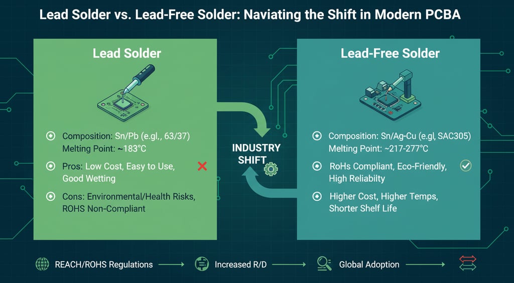 Lead Solder vs. Lead-Free Solder: Navigating the Shift in Modern PCBA