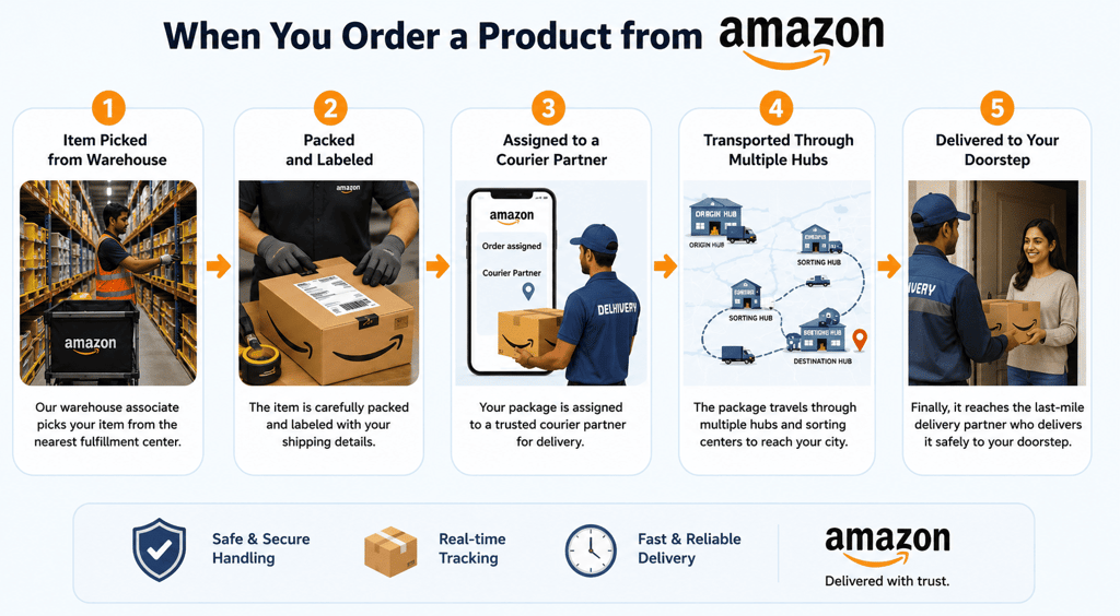 Visual representation of how your amazon order arrives