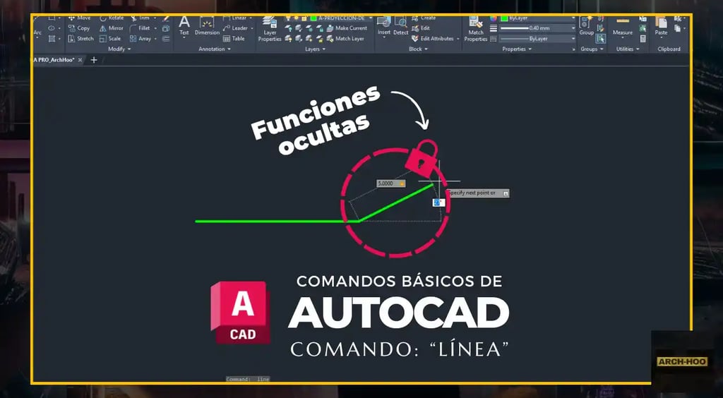 Funciones ocultas del comando línea AutoCAD