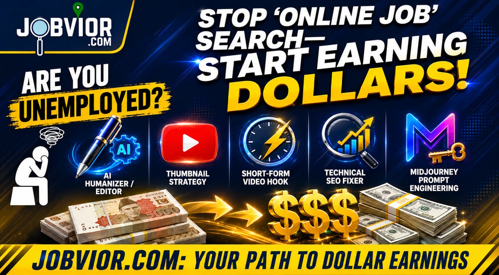 Jobvior guide on earning in dollars with freelance skills 2026.