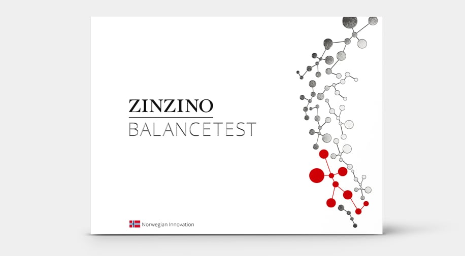 ein weißes Pärchen aus pappe von der Marke Zinzino mit Balance-Bluttest für omega 3 Inhalt