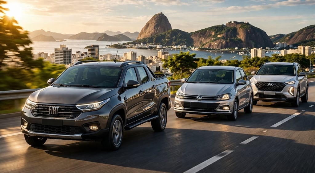 Carros mais vendidos do Brasil em abril de 2026: Fiat Strada, Volkswagen Polo e Hyundai Creta