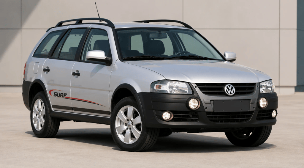 Volkswagen Parati Surf 2012 prata com motor AP e visual original em showroom neutro