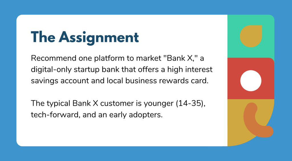 Media strategy for a start-up online bank