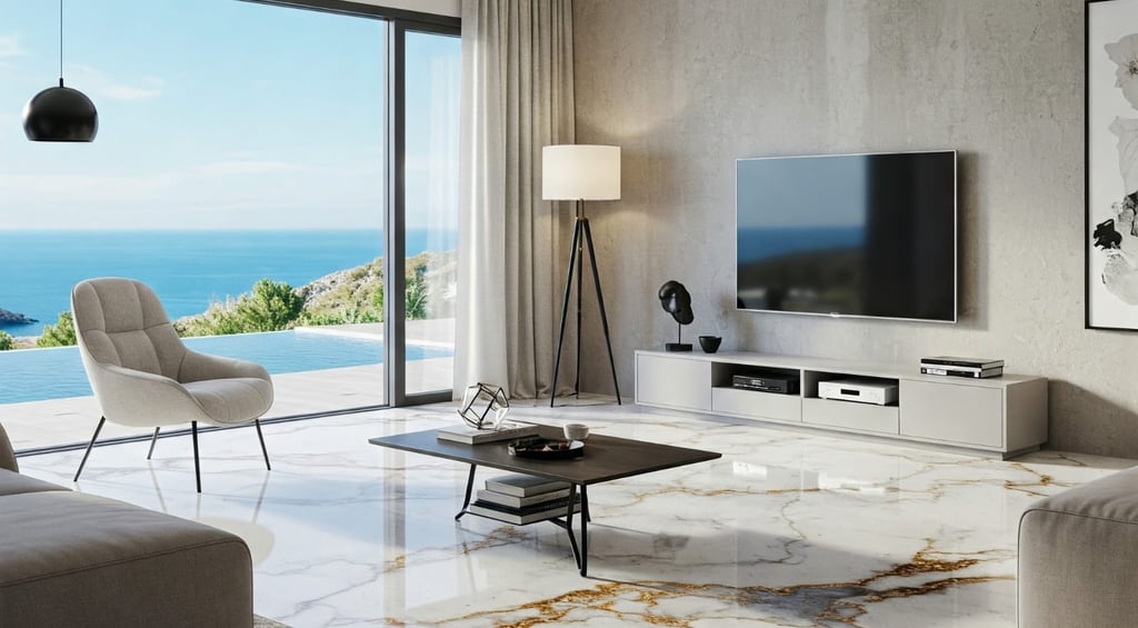 living room with the view coating with white, gold and gray metallic epoxy featuring by Epoxy&Beyond