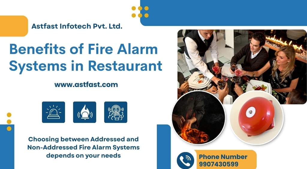 Fire alarm installation in a restaurant
