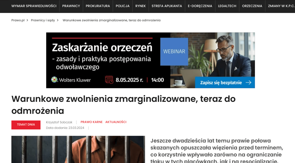 Wypowiedź adwokata ze Szczecina w sprawie z zakresu prawa karnego.