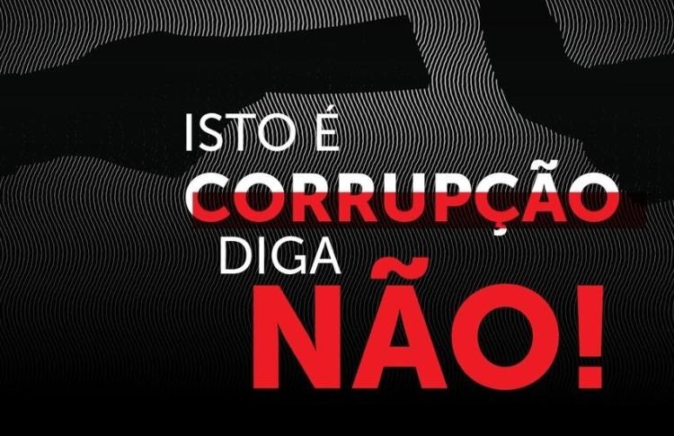 Imagem mostra um slogan dito assim: isto é corrupção diga não!