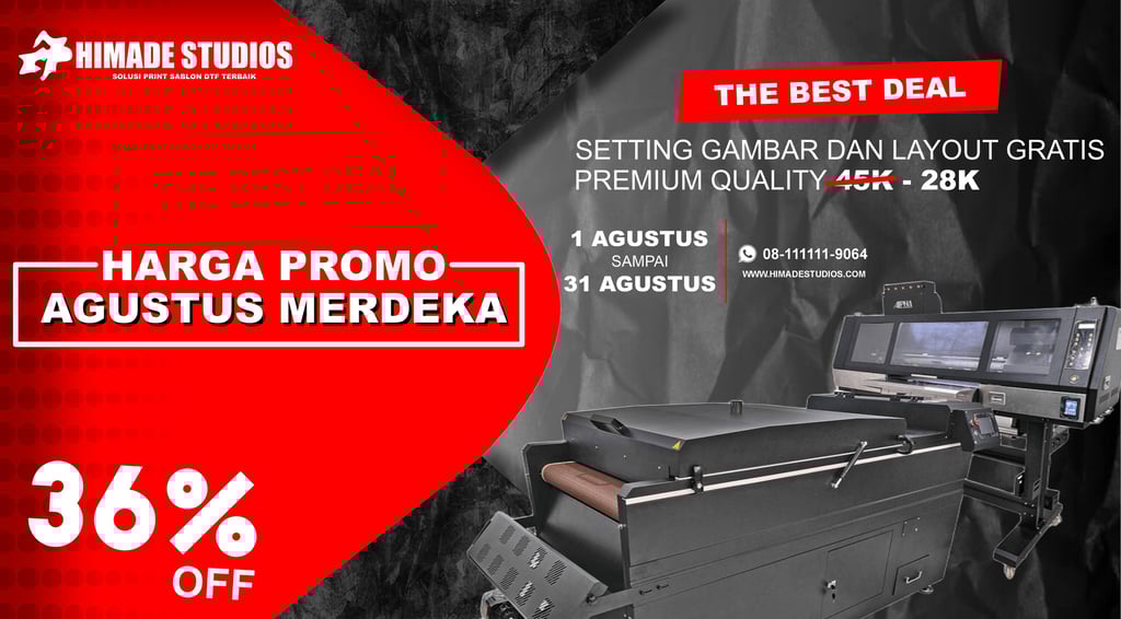 Himade Studios Gelar Promo Besar-Besaran Print Sablon DTF di Bulan Agustus 2025