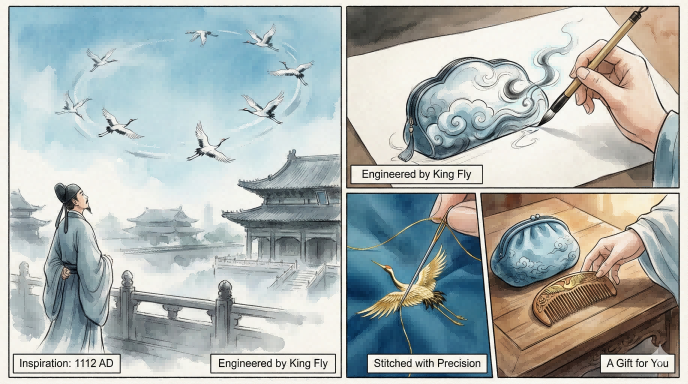 King Fly Celestial Cranes GWP collection origin storyboard.