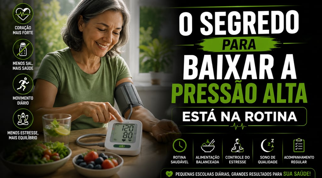 Rotina saudável para ajudar a controlar a pressão alta.