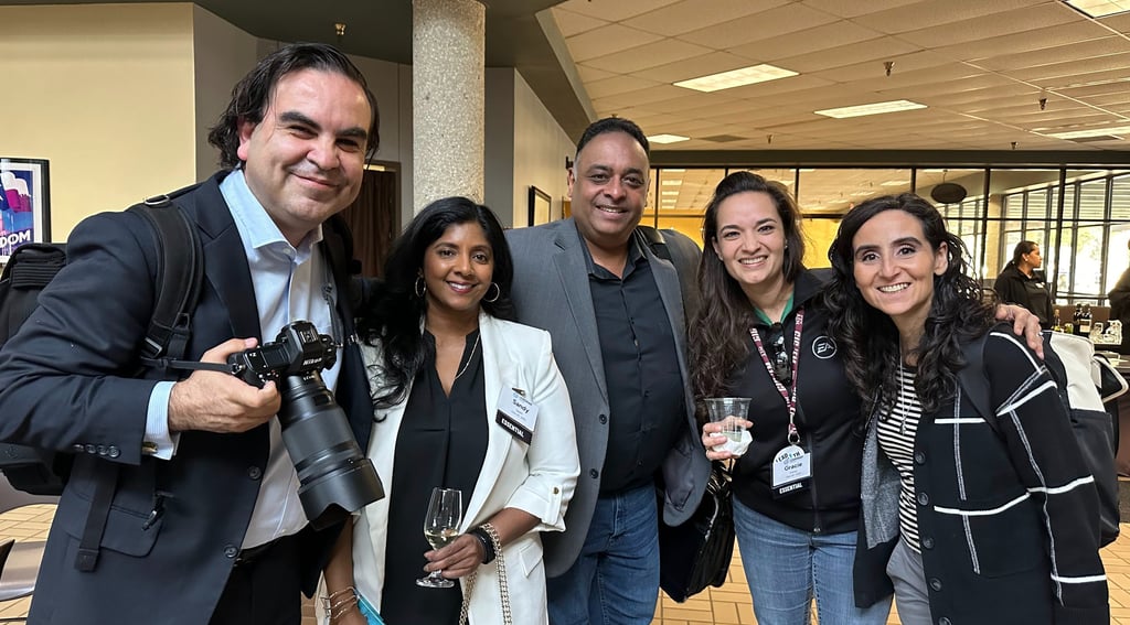 Francisco Gamez stands with a group from Leadership Austin